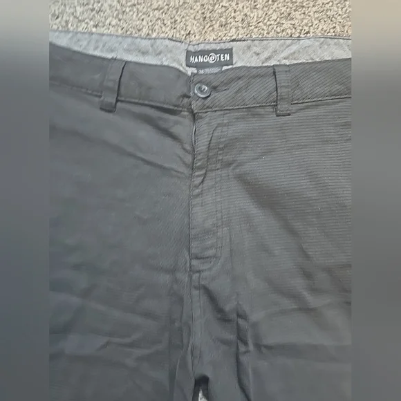 Hang Ten Chino shorts lightweight hybrid walkshorts Mens 38 Black - Picture 10 of 11
